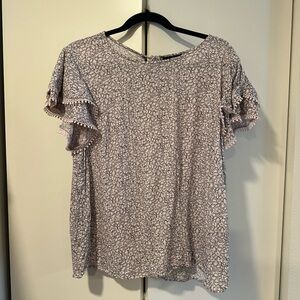 Angels XL Floral Lace Trim Women's Top